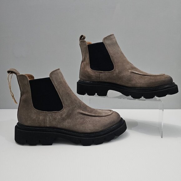 NEW Sofft Samira Ankle Boot Womens 8  Taupe Suede Waterproof Chelsea Lug Sole - Picture 3 of 14